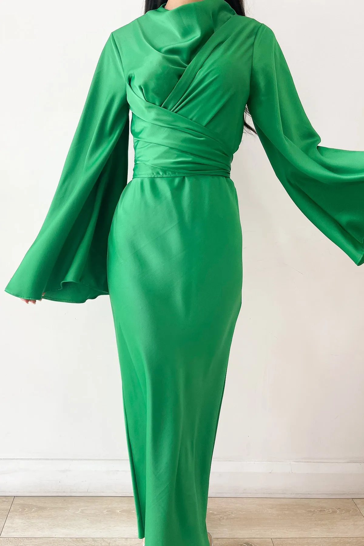Ezra Green Wrap Dress by HSH