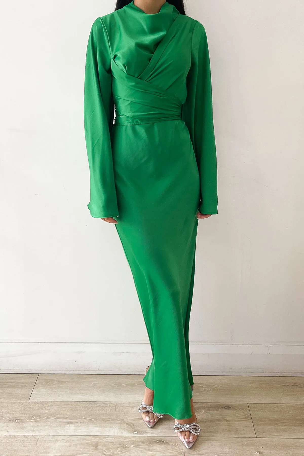 Ezra Green Wrap Dress by HSH