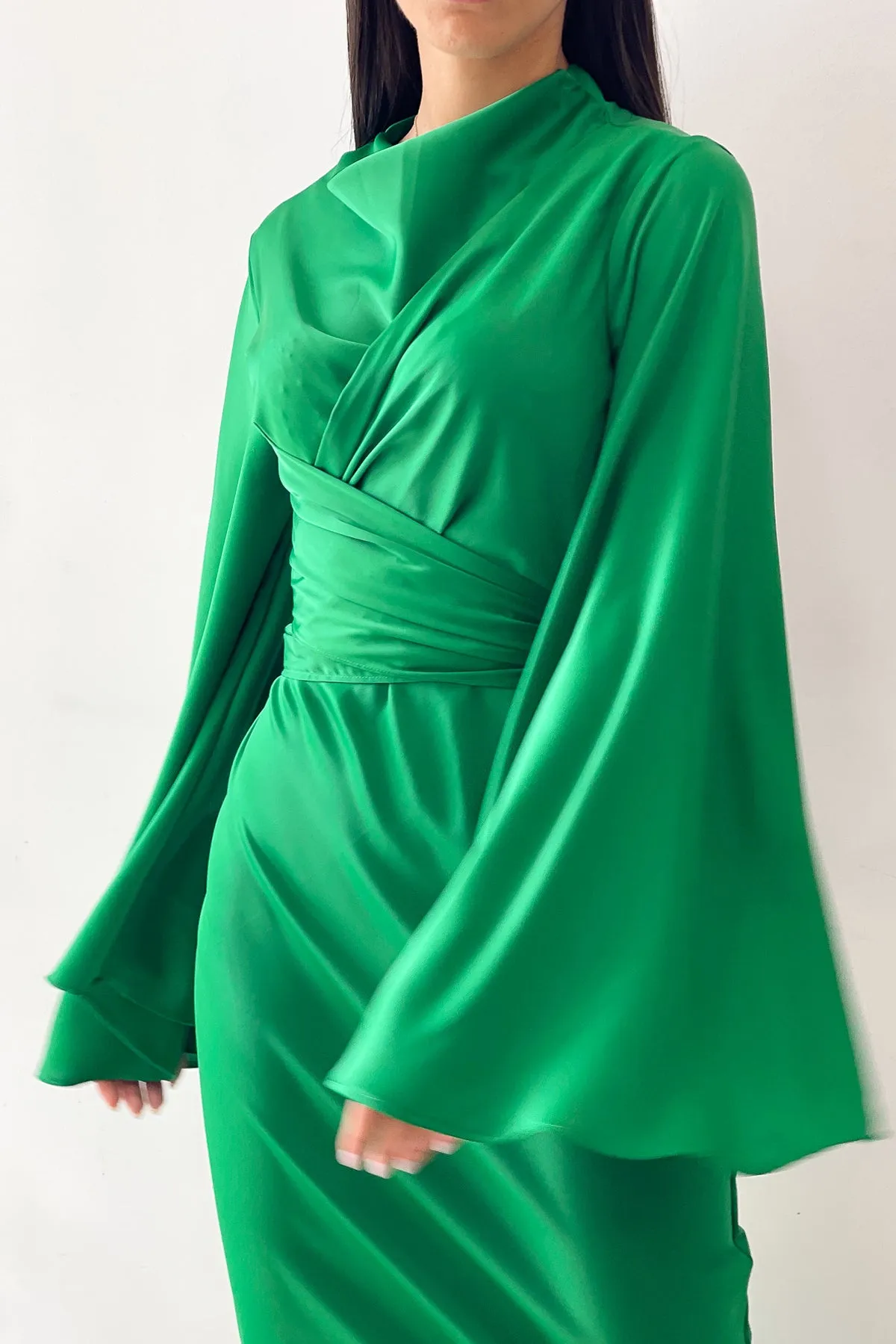 Ezra Green Wrap Dress by HSH
