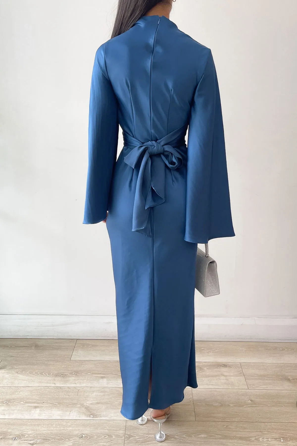 Ezra Navy Wrap Dress by HSH