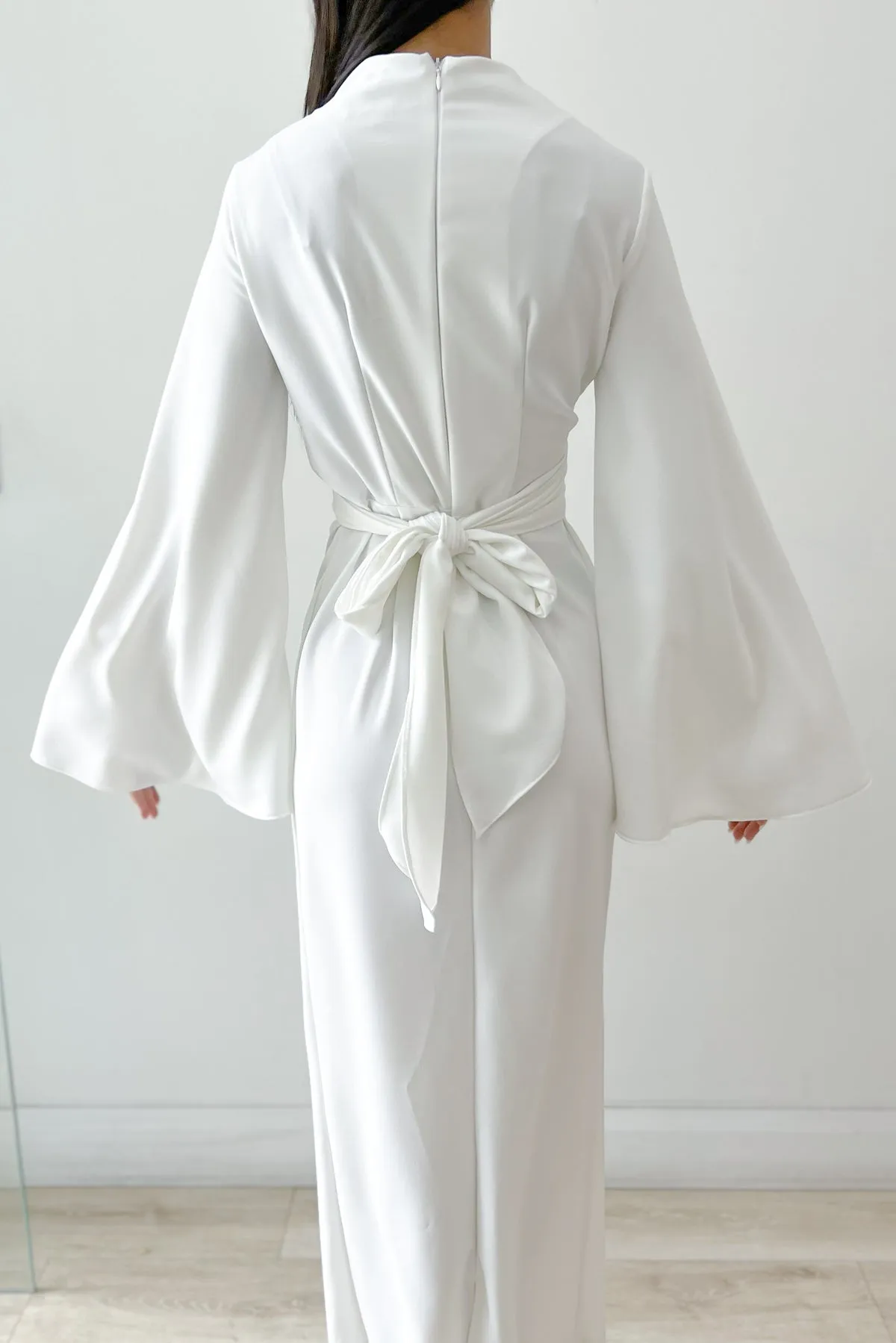 Ezra White Wrap Dress by HSH