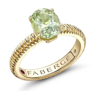 Faberge Colours of Love 18ct Yellow Gold Tourmaline Fluted Ring
