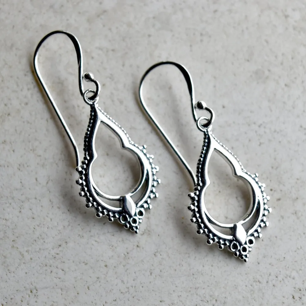 Filigree Open Teardrop Earrings