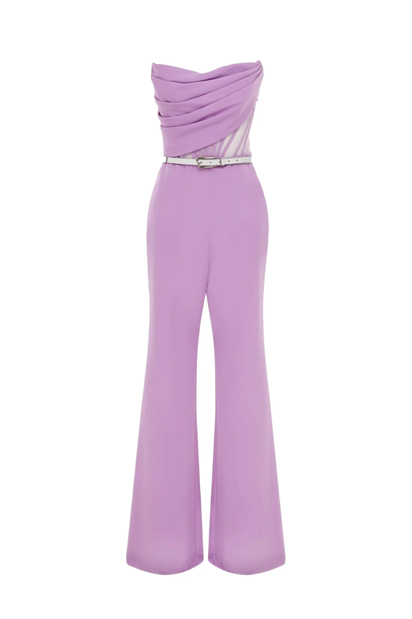 FINAL SALE: Carmen Draped Jumpsuit Lilac by Leo Lin