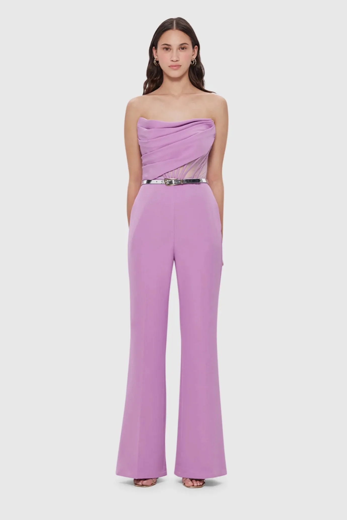 FINAL SALE: Carmen Draped Jumpsuit Lilac by Leo Lin