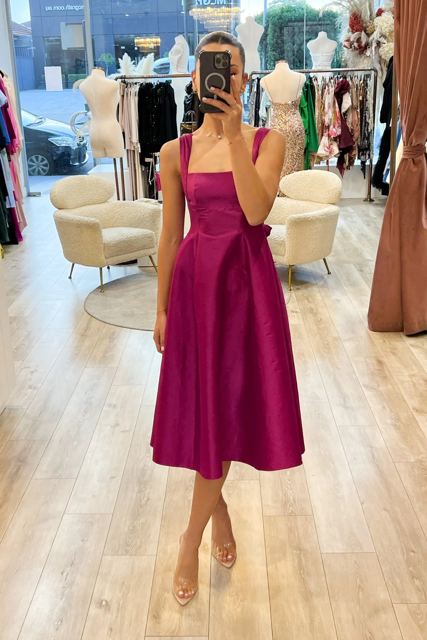 FINAL SALE: Chic Midi Dress Pink Exclusive to HSH