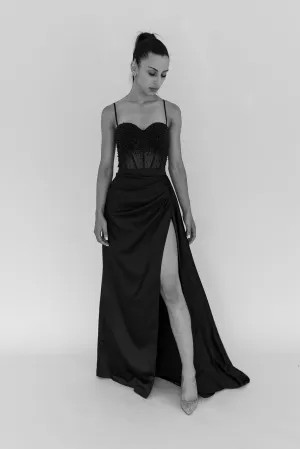 FINAL SALE: Delta Corset Gown Black by HSH
