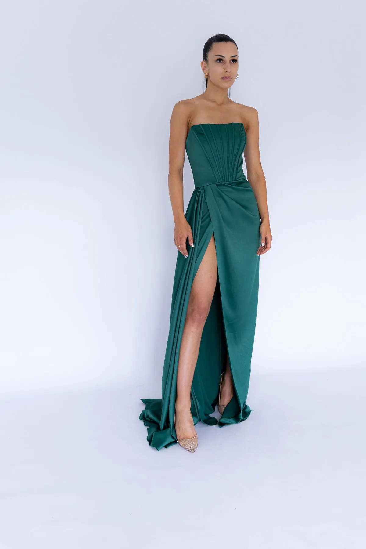 FINAL SALE: Eliza Corset Dress Emerald by HSH