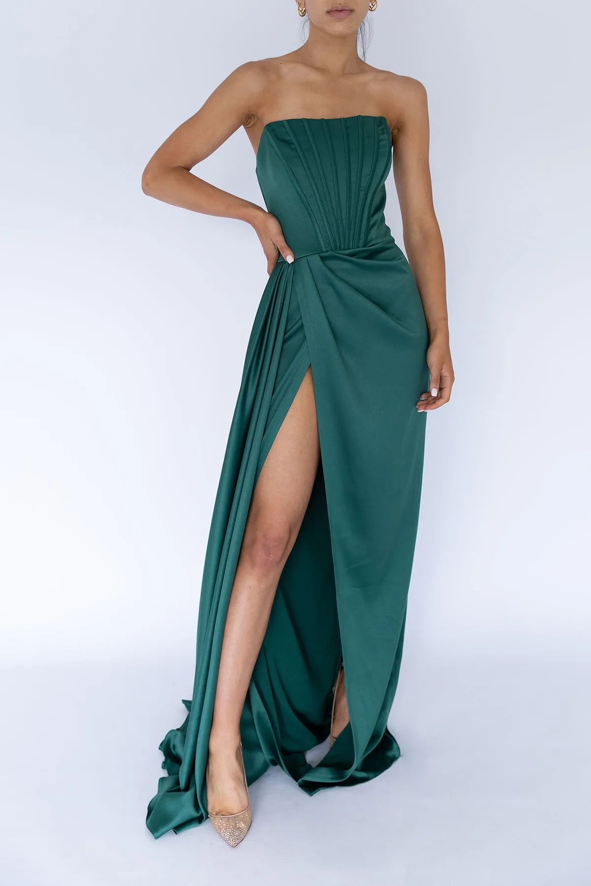 FINAL SALE: Eliza Corset Dress Emerald by HSH