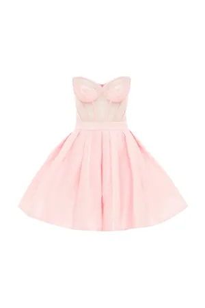 FINAL SALE: Eliza Structured Bustier Mini Dress Pink by Leo Lin