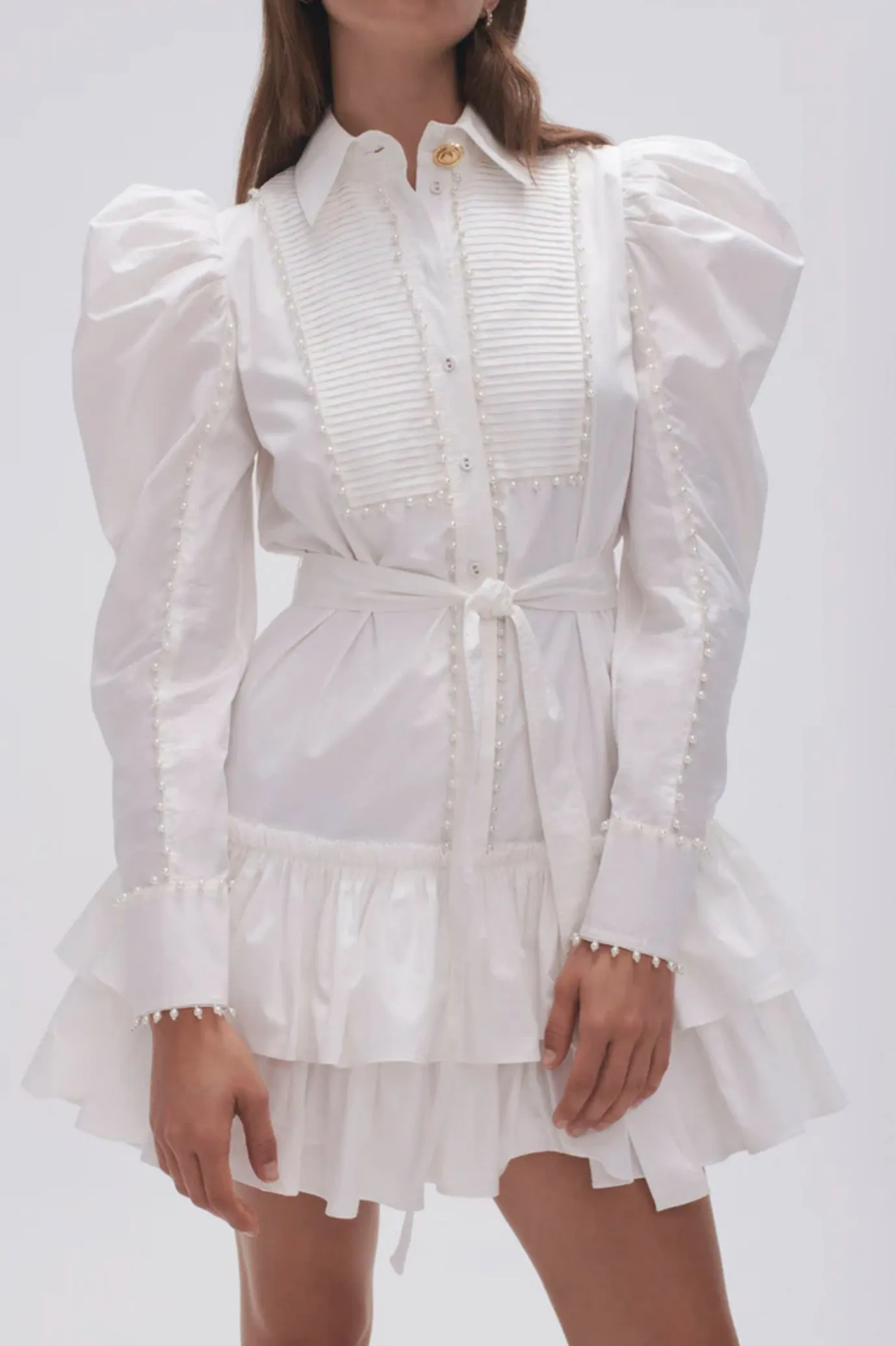 FINAL SALE: Florence Pearl Trim Mini Dress by Aje