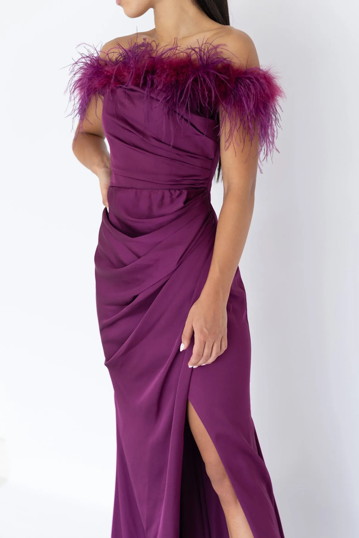 FINAL SALE: Harley Feather Gown Purple by HSH