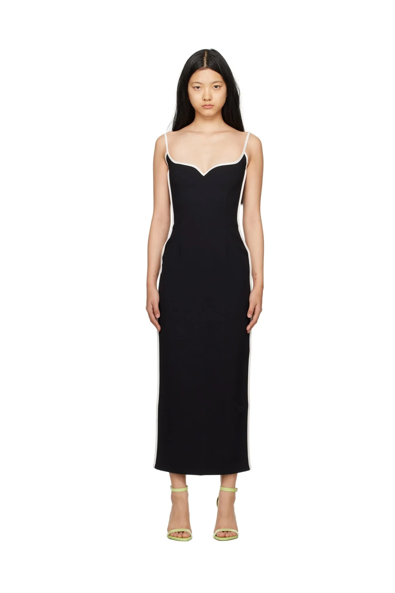 FINAL SALE: Heart Sleeveless Midi Dress Black/Mineral Blue by Paris Georgia