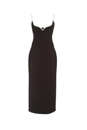 FINAL SALE: Heart Sleeveless Midi Dress Black/Mineral Blue by Paris Georgia