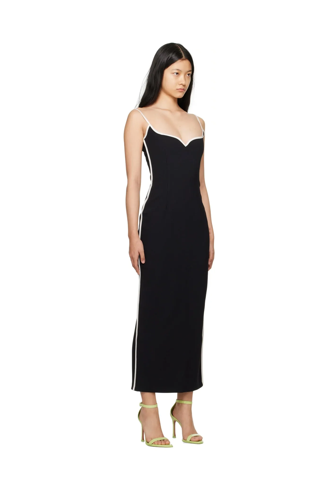 FINAL SALE: Heart Sleeveless Midi Dress Black/Mineral Blue by Paris Georgia