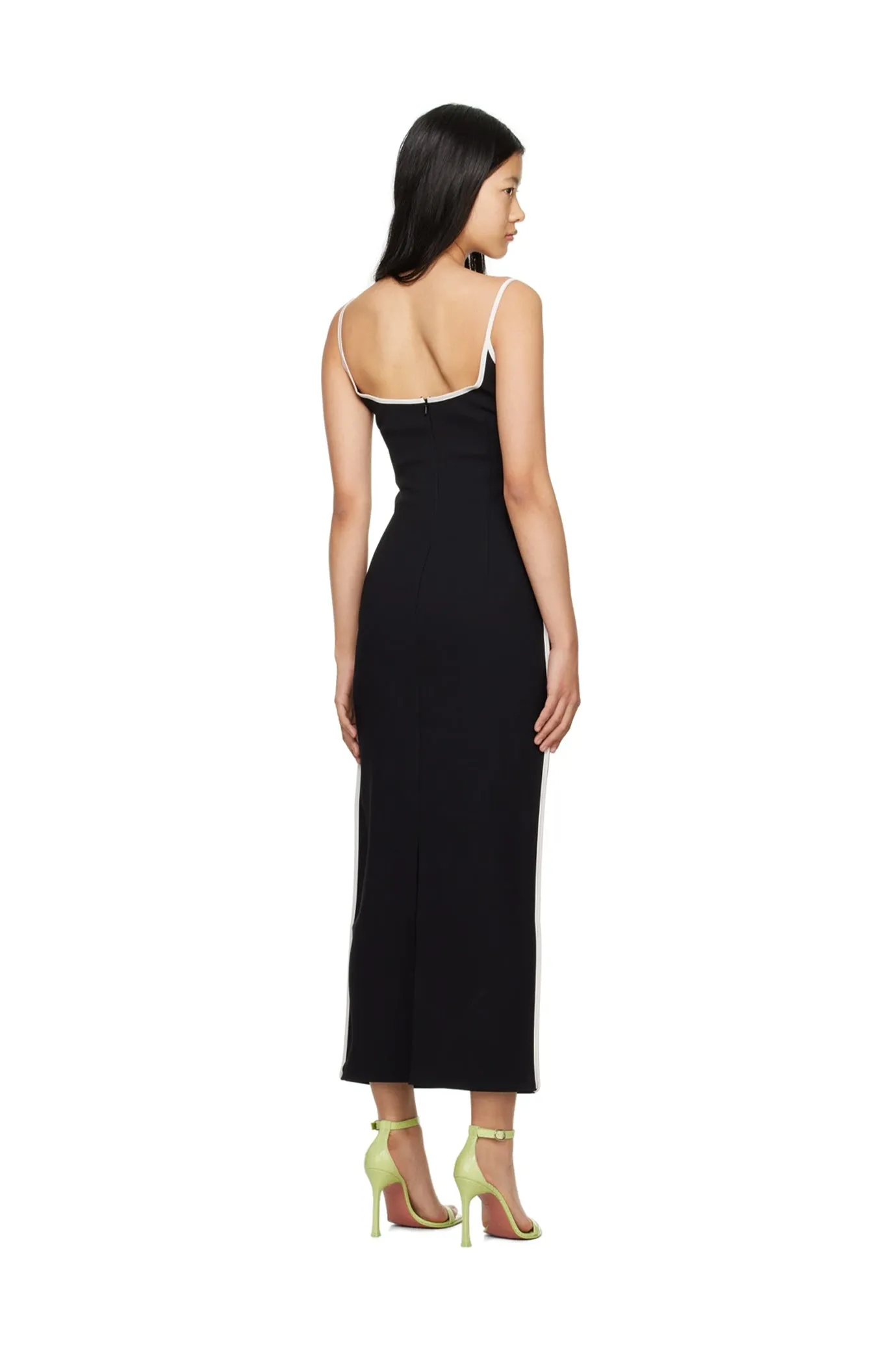 FINAL SALE: Heart Sleeveless Midi Dress Black/Mineral Blue by Paris Georgia