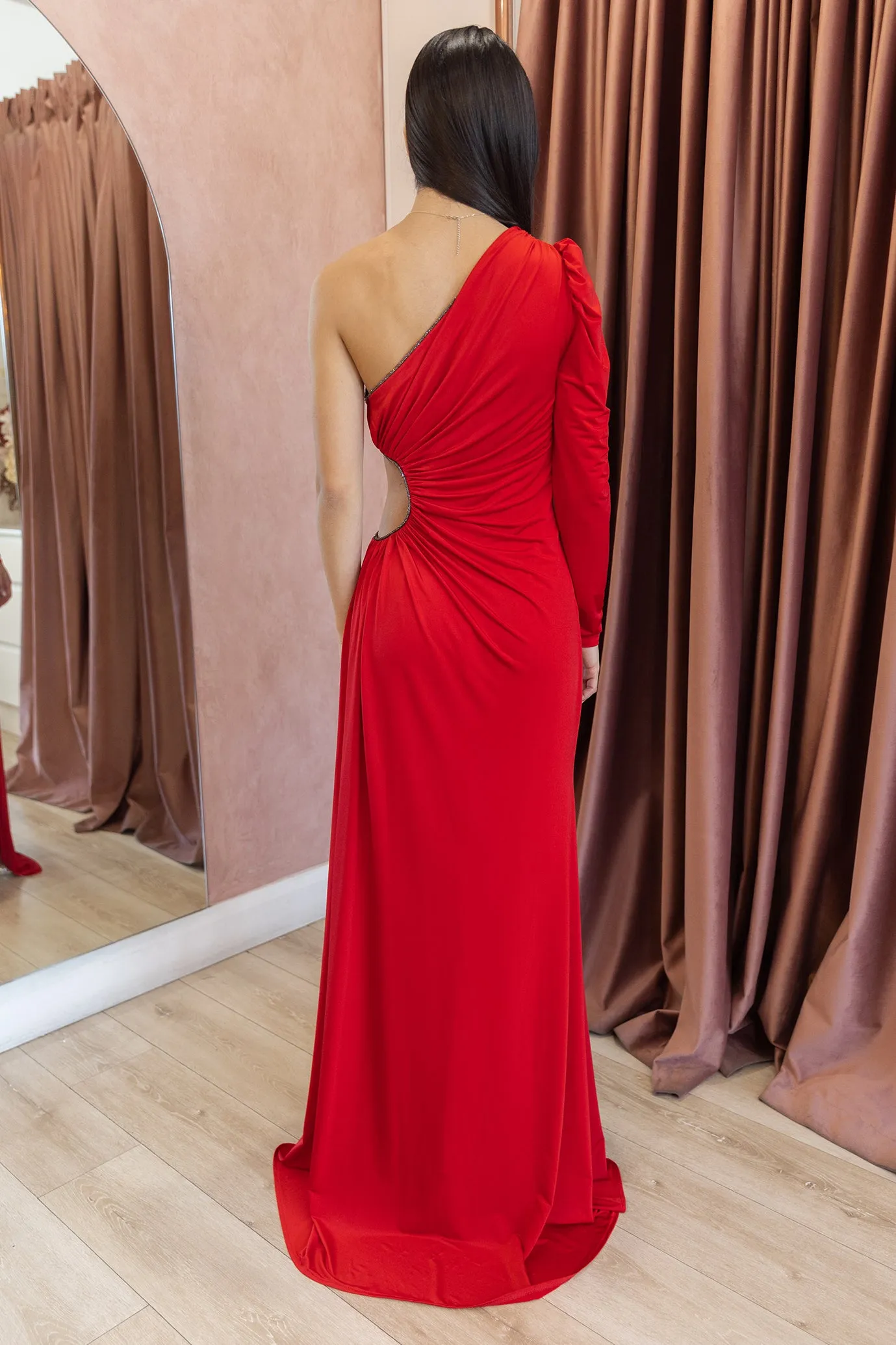 FINAL SALE: Isabella Cut Out Gown Red by HSH