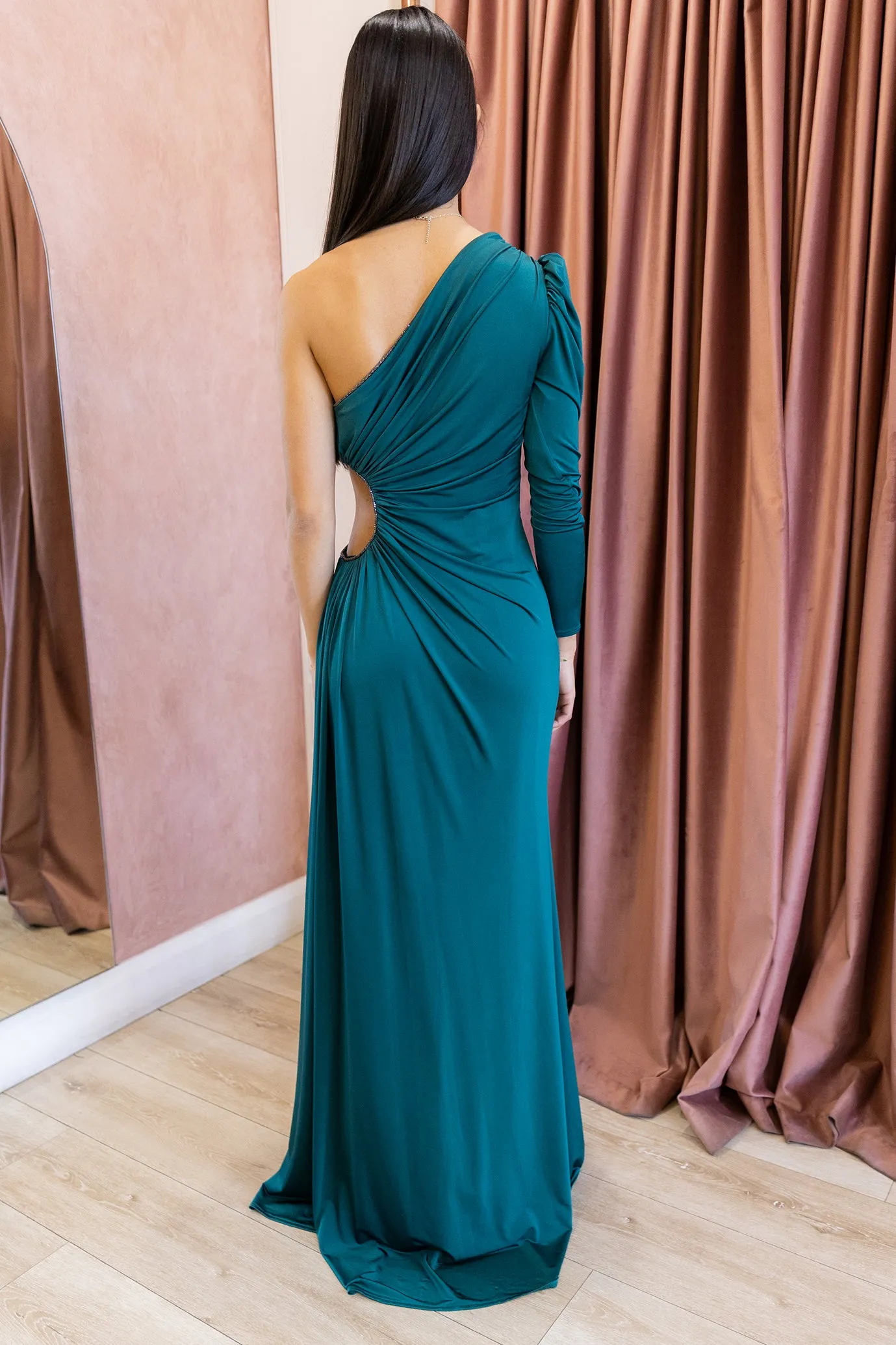 FINAL SALE: Isabella Cut Out Gown Teal by HSH
