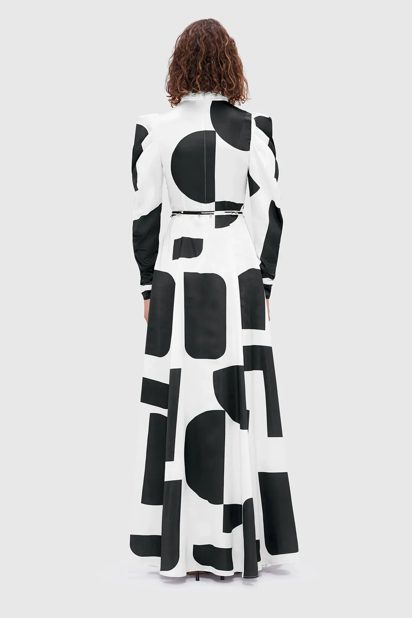 FINAL SALE: Kaleida High Neck Maxi Dress Geo Print by Leo & Lin