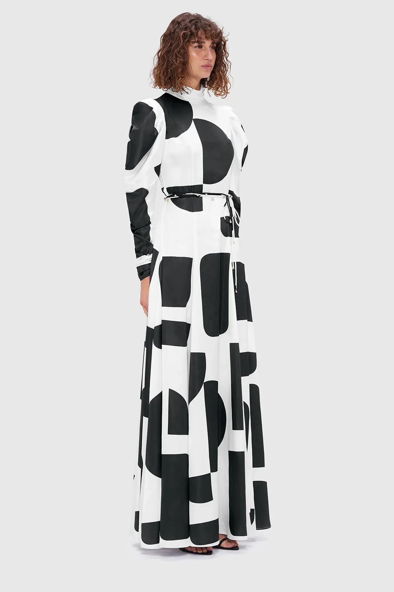 FINAL SALE: Kaleida High Neck Maxi Dress Geo Print by Leo & Lin