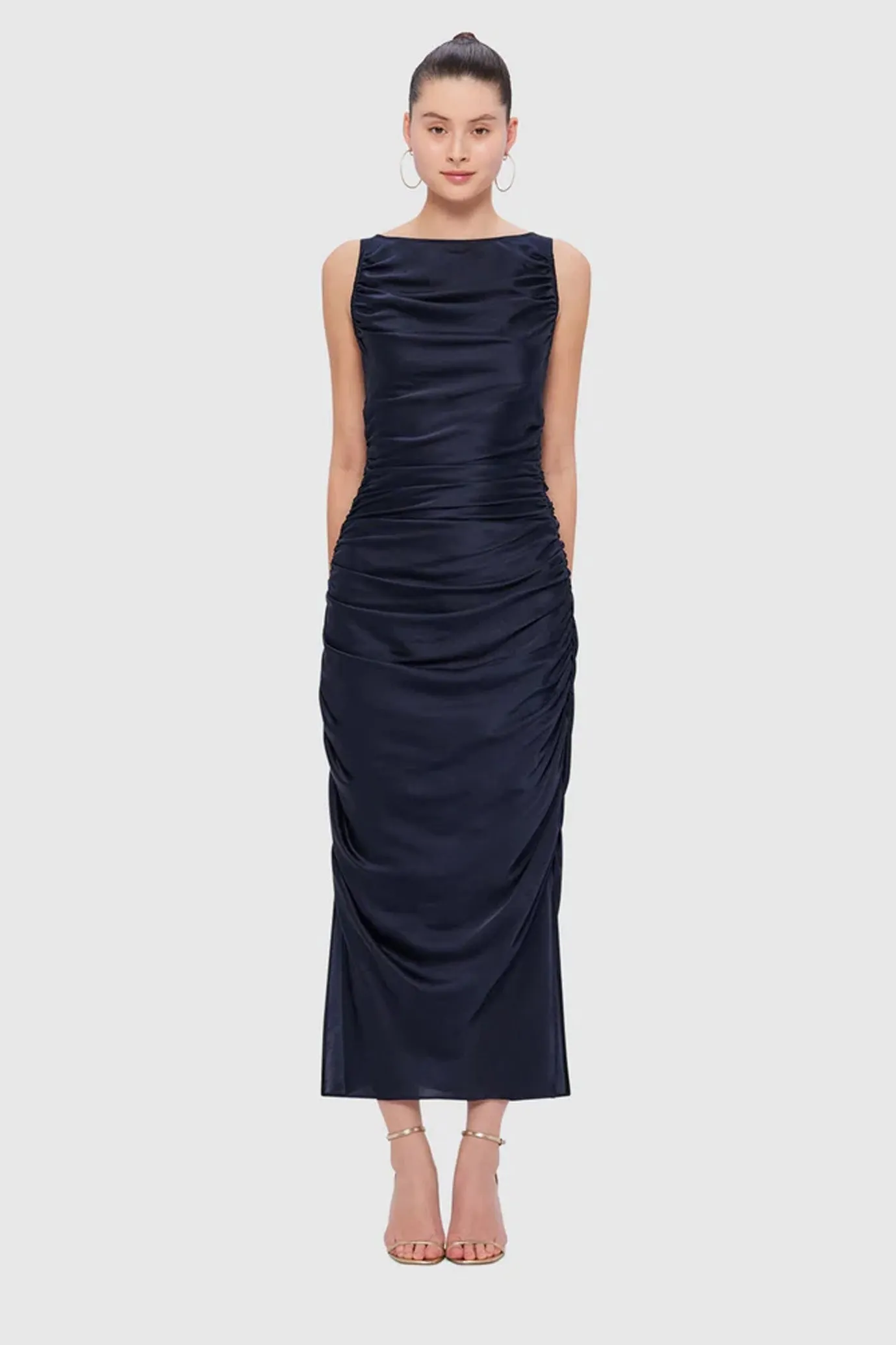 FINAL SALE: Laura Midi Dress Oxford Blue by Leo Lin