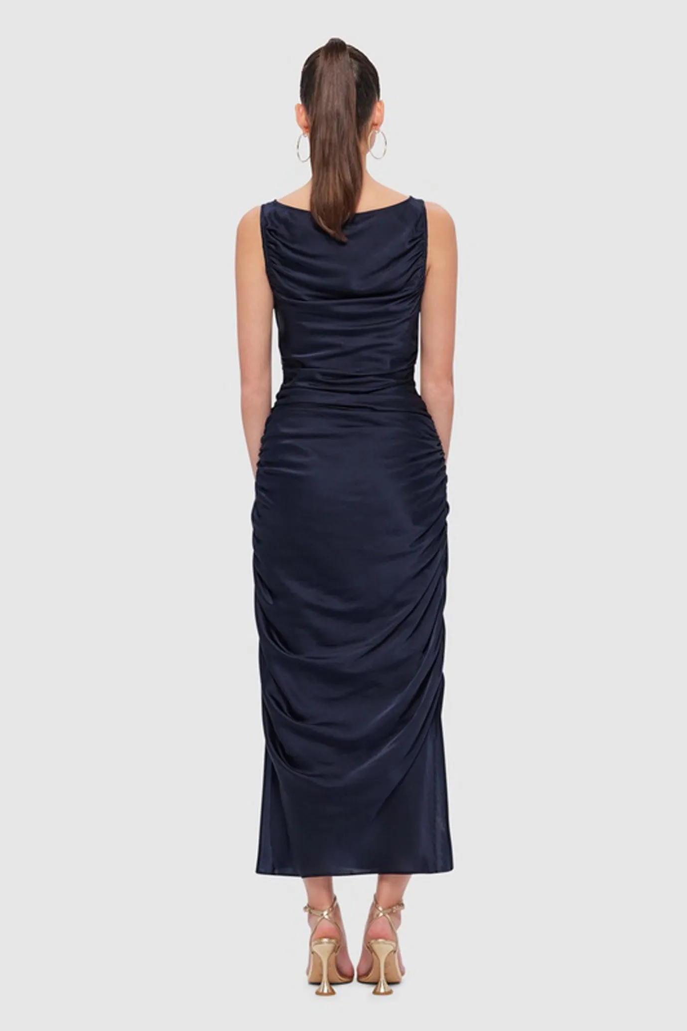 FINAL SALE: Laura Midi Dress Oxford Blue by Leo Lin