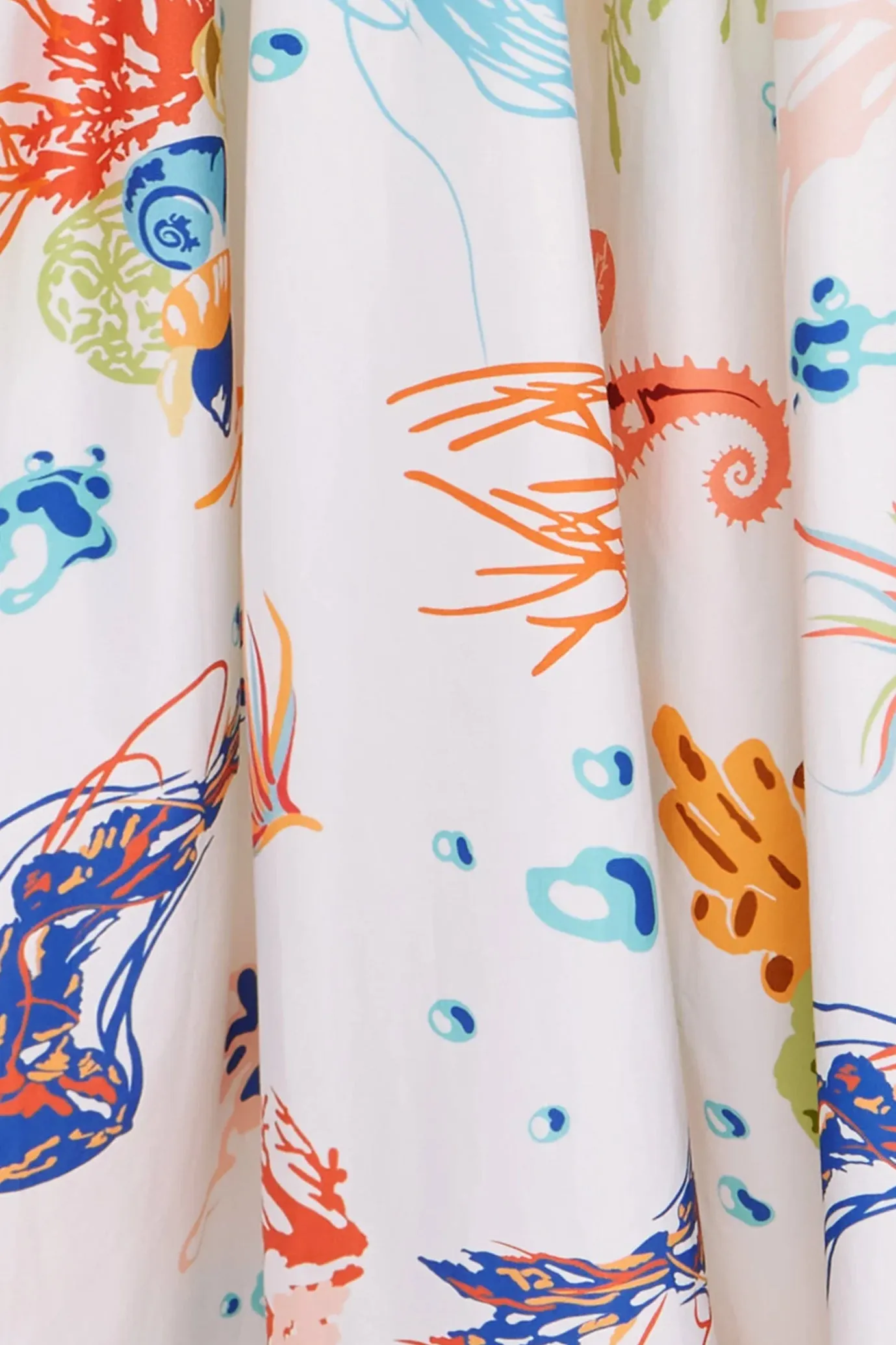 FINAL SALE: Matilda Puff Sleeve Midi Dress Twilight Print in White Scarlet by Leo Lin