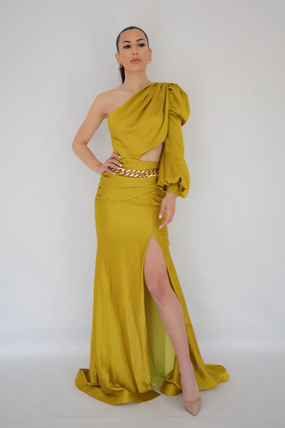 FINAL SALE: Mya Mustard Gown by HSH