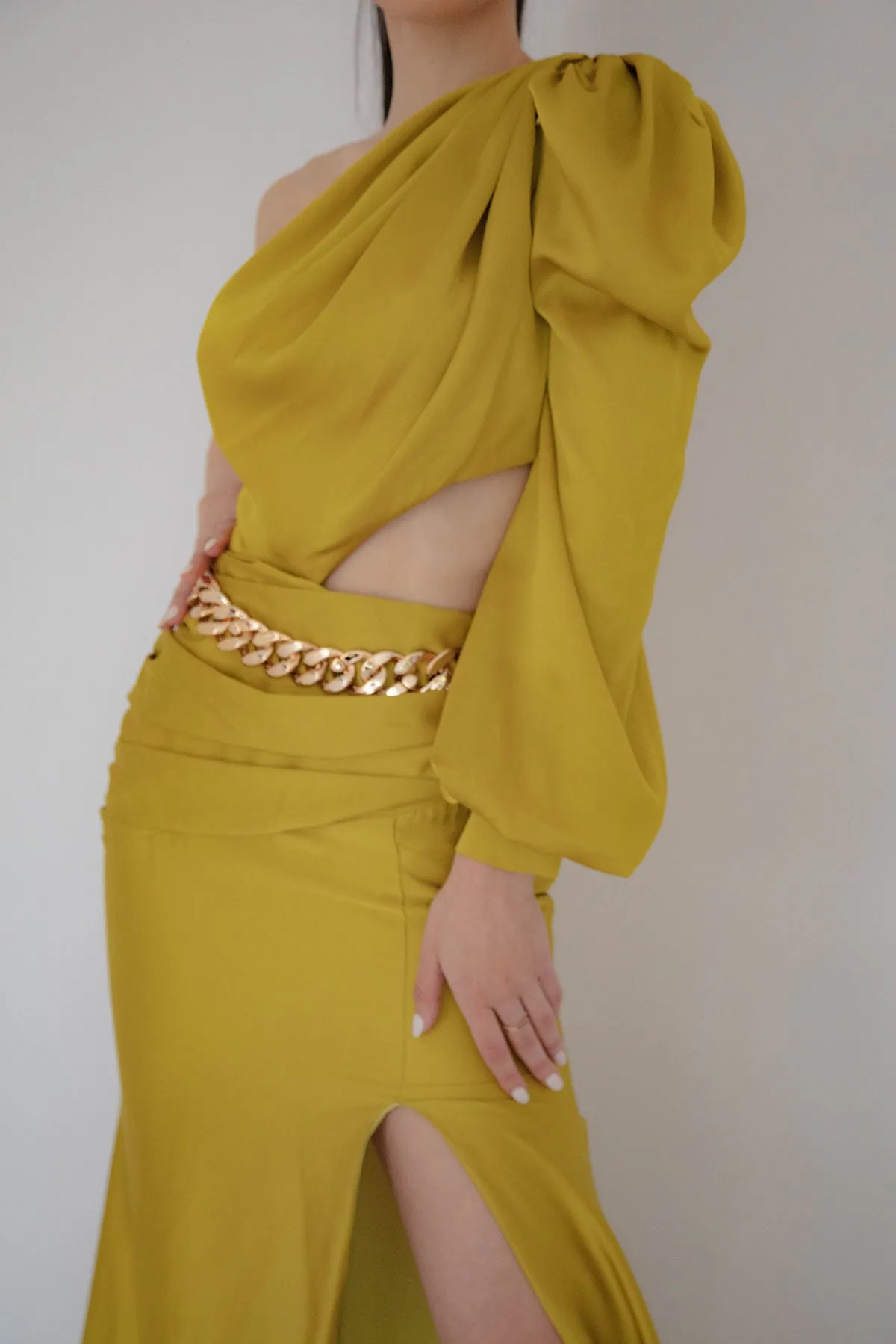 FINAL SALE: Mya Mustard Gown by HSH