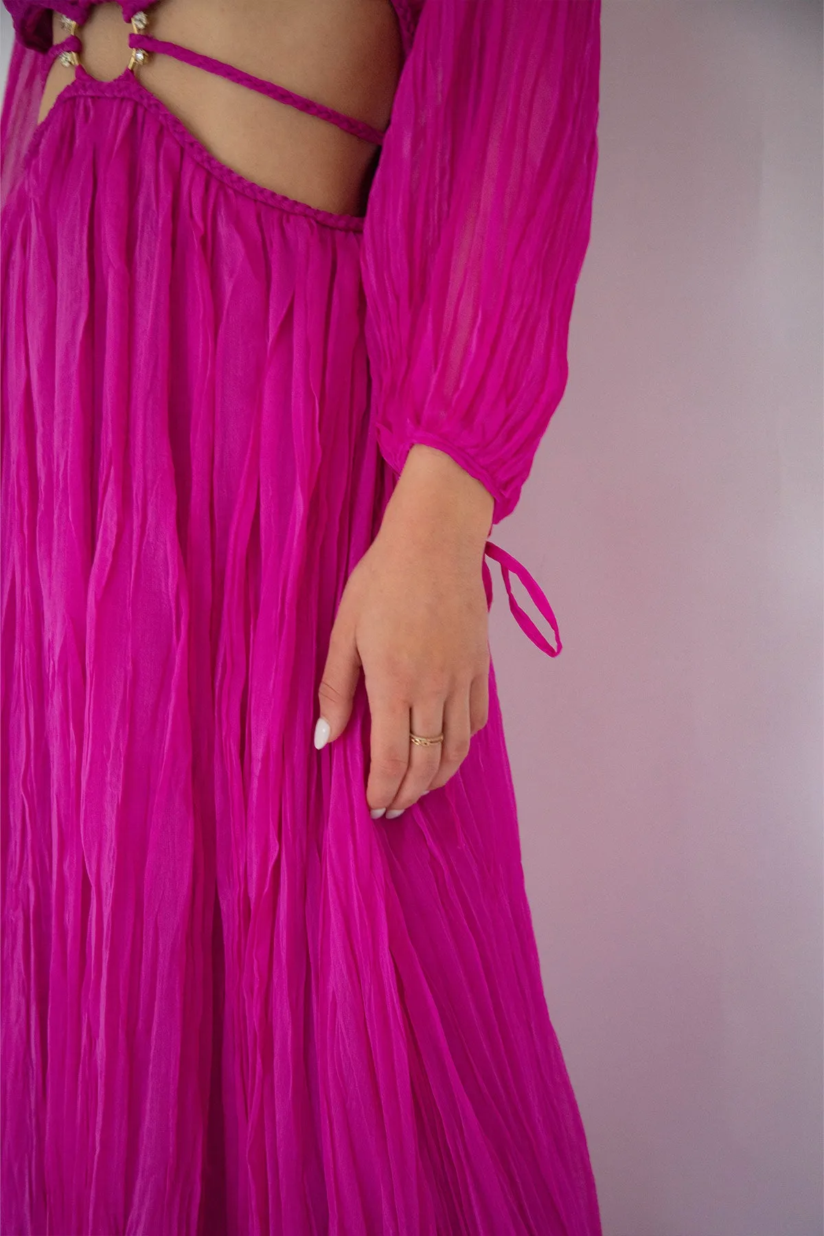 FINAL SALE: Natalie Pleated Pink Dress by HSH