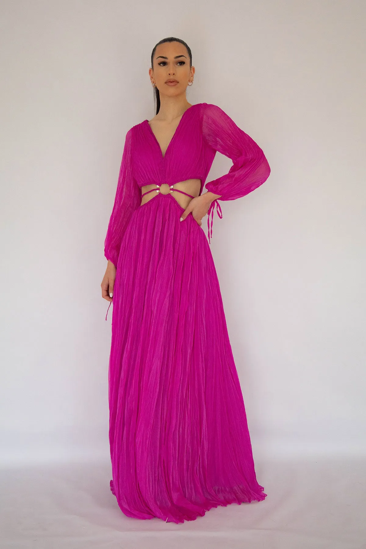 FINAL SALE: Natalie Pleated Pink Dress by HSH