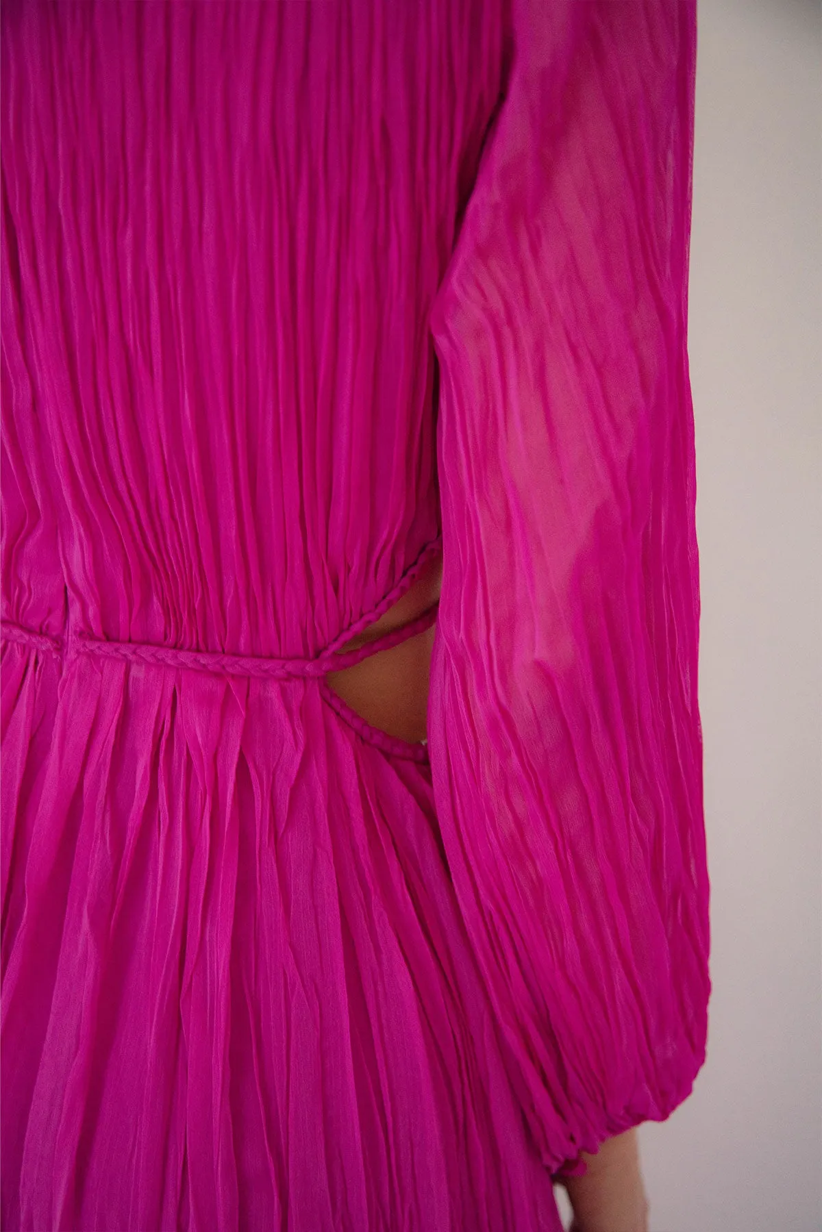 FINAL SALE: Natalie Pleated Pink Dress by HSH