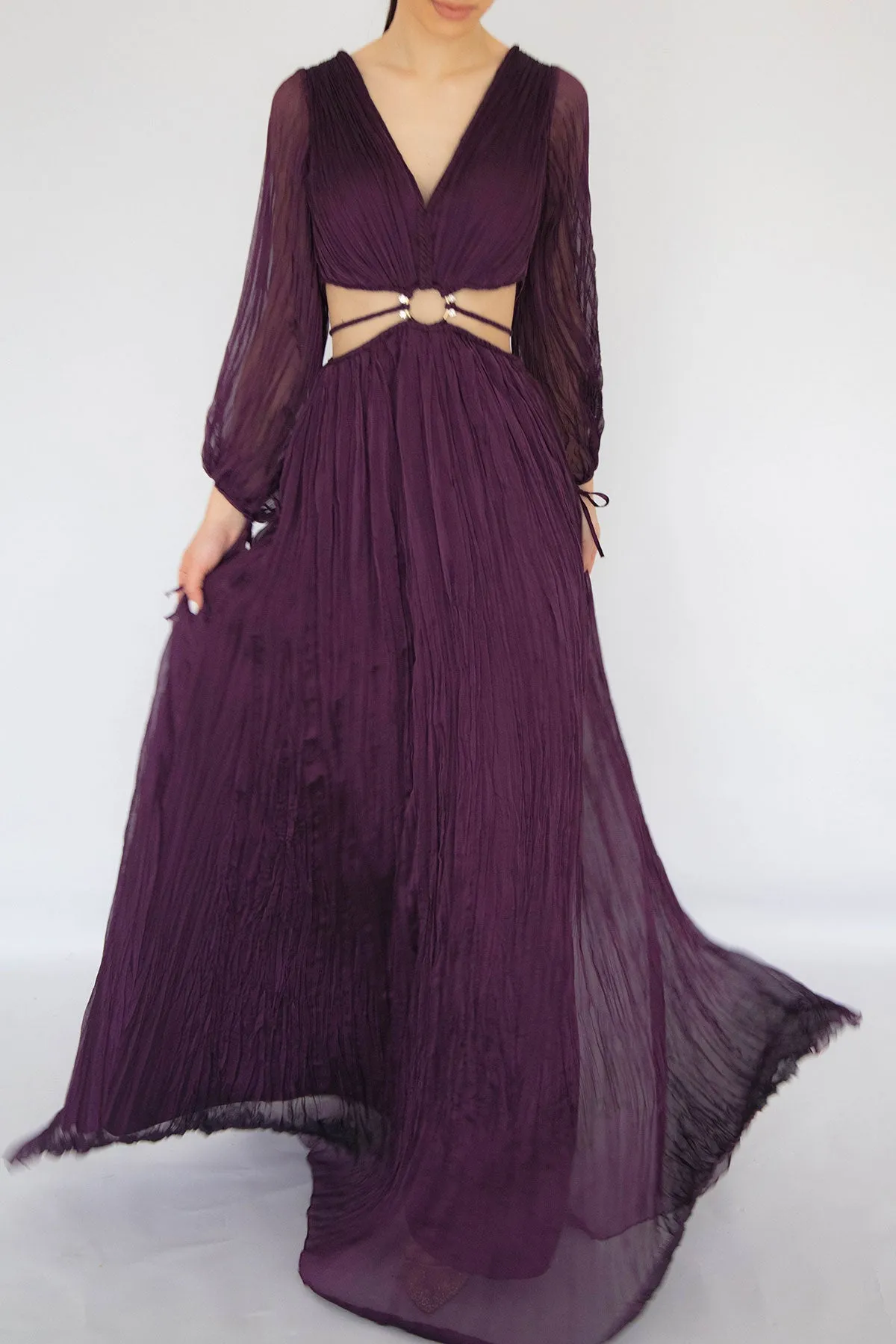 FINAL SALE: Natalie Pleated Purple Dress by HSH