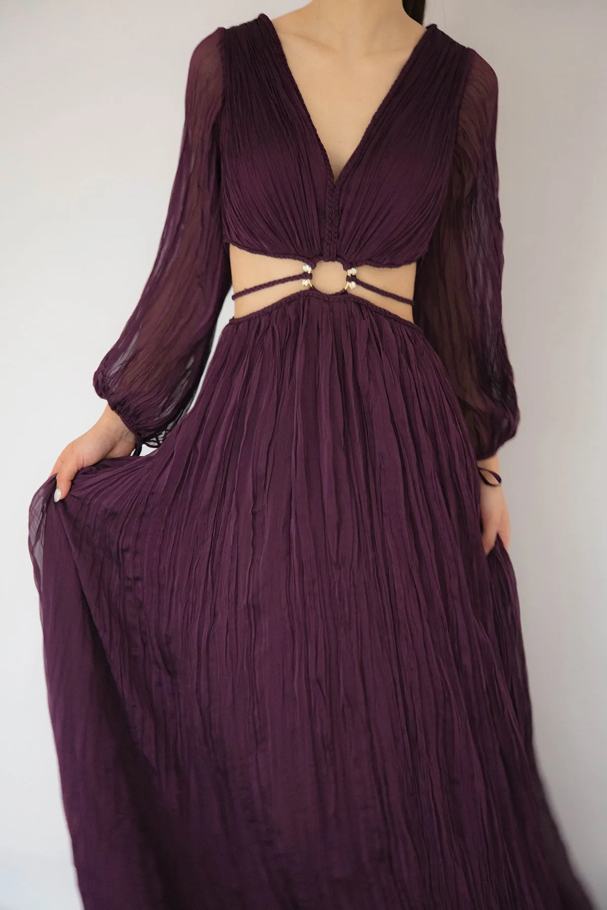 FINAL SALE: Natalie Pleated Purple Dress by HSH