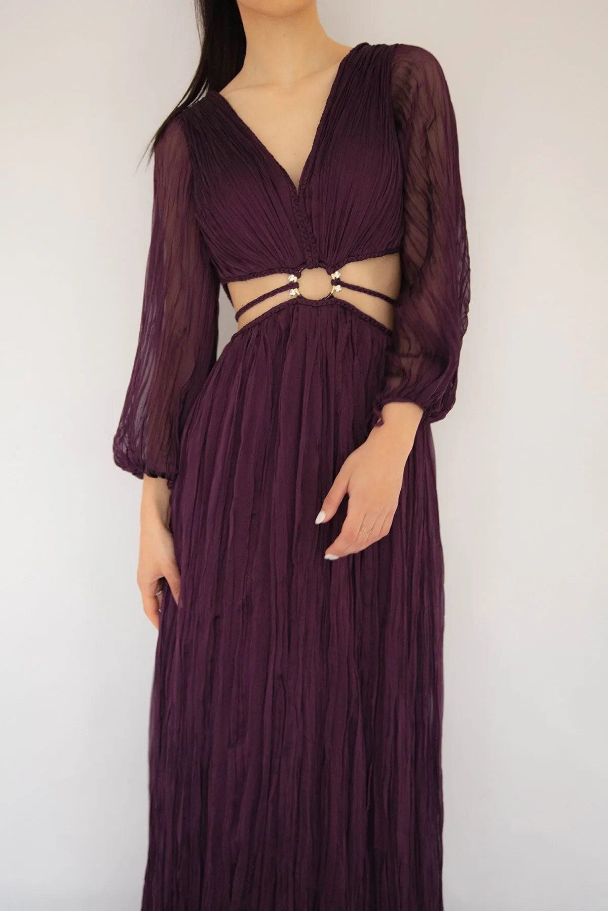 FINAL SALE: Natalie Pleated Purple Dress by HSH