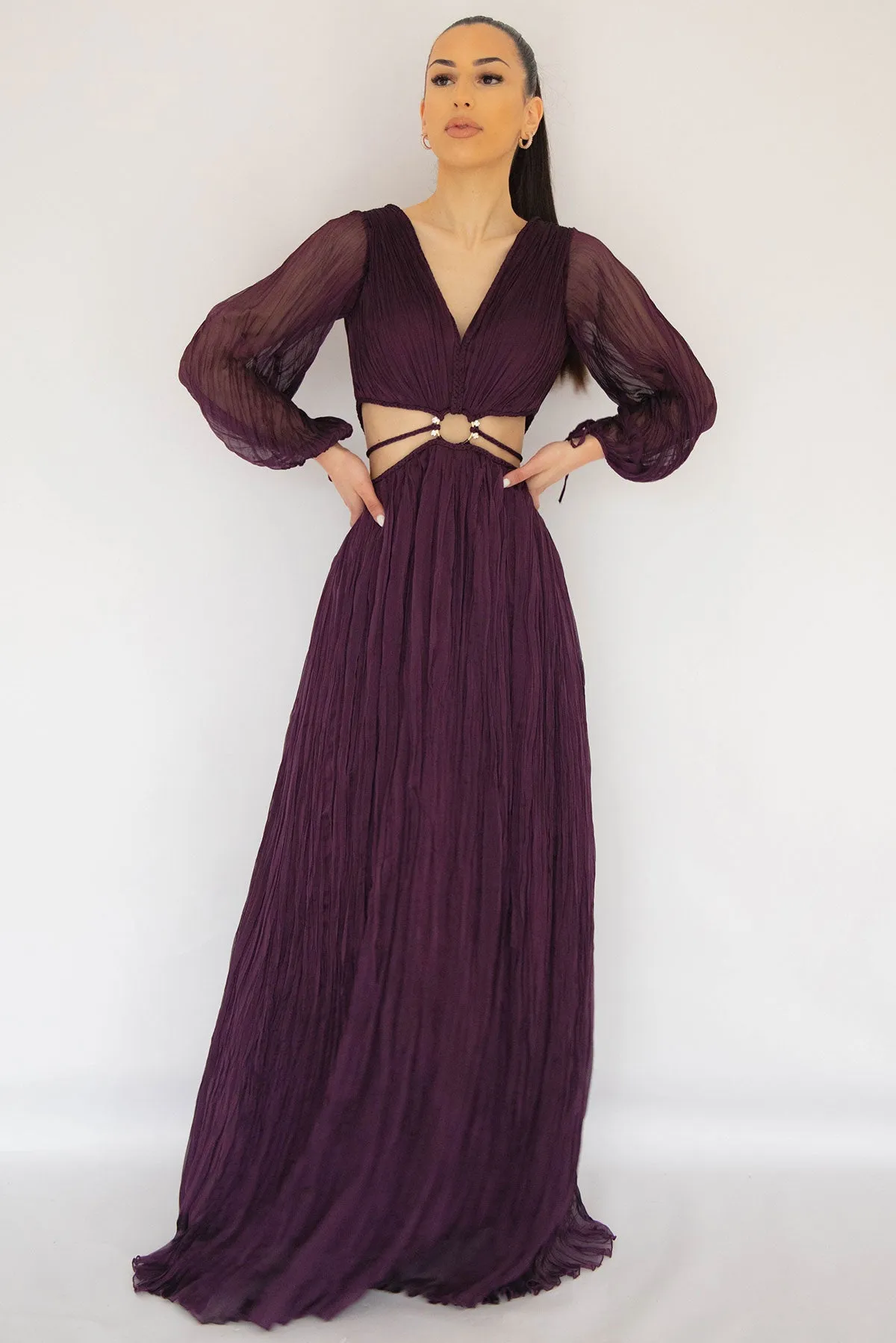 FINAL SALE: Natalie Pleated Purple Dress by HSH