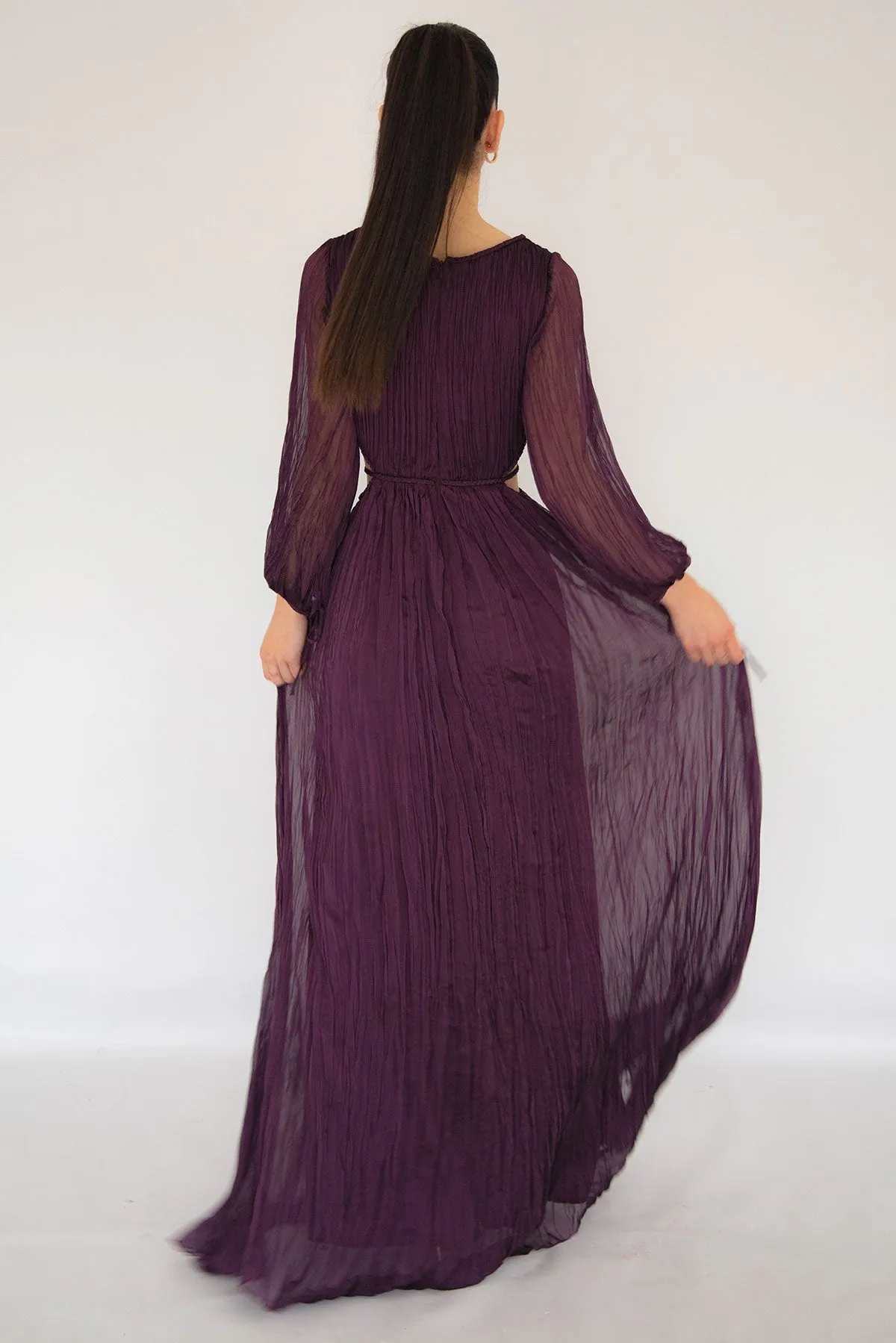 FINAL SALE: Natalie Pleated Purple Dress by HSH