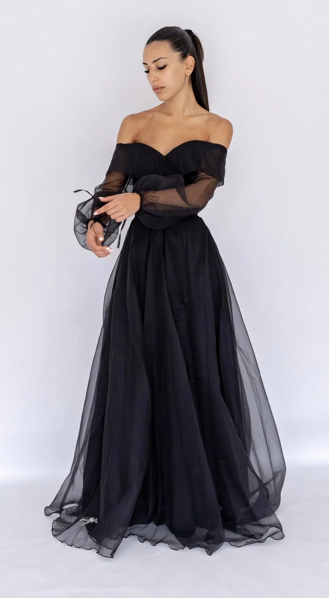 FINAL SALE: Rana Gown In Black by HSH