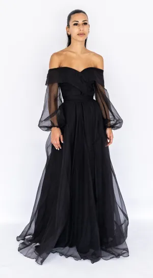 FINAL SALE: Rana Gown In Black by HSH