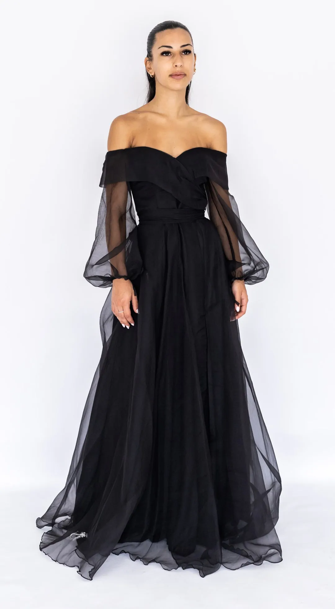 FINAL SALE: Rana Gown In Black by HSH