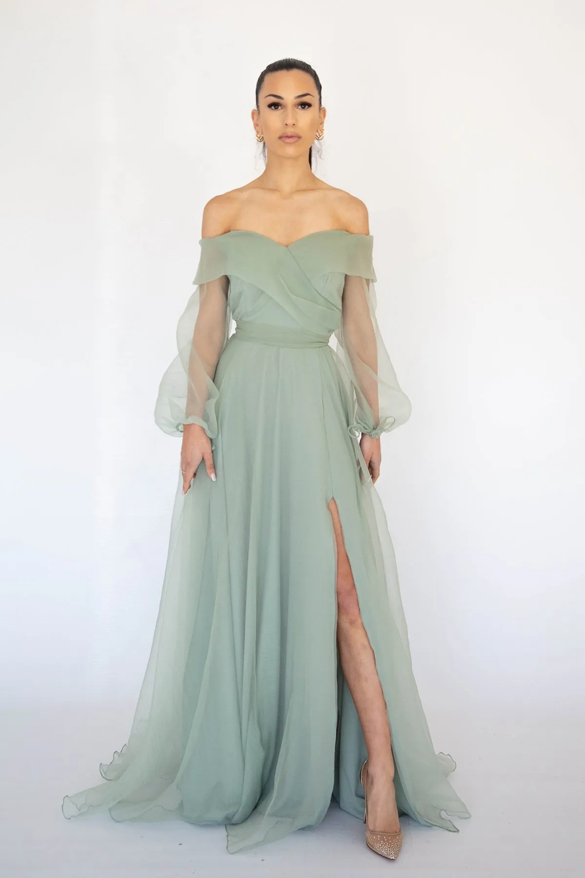 FINAL SALE: Rana Gown In Sage by HSH