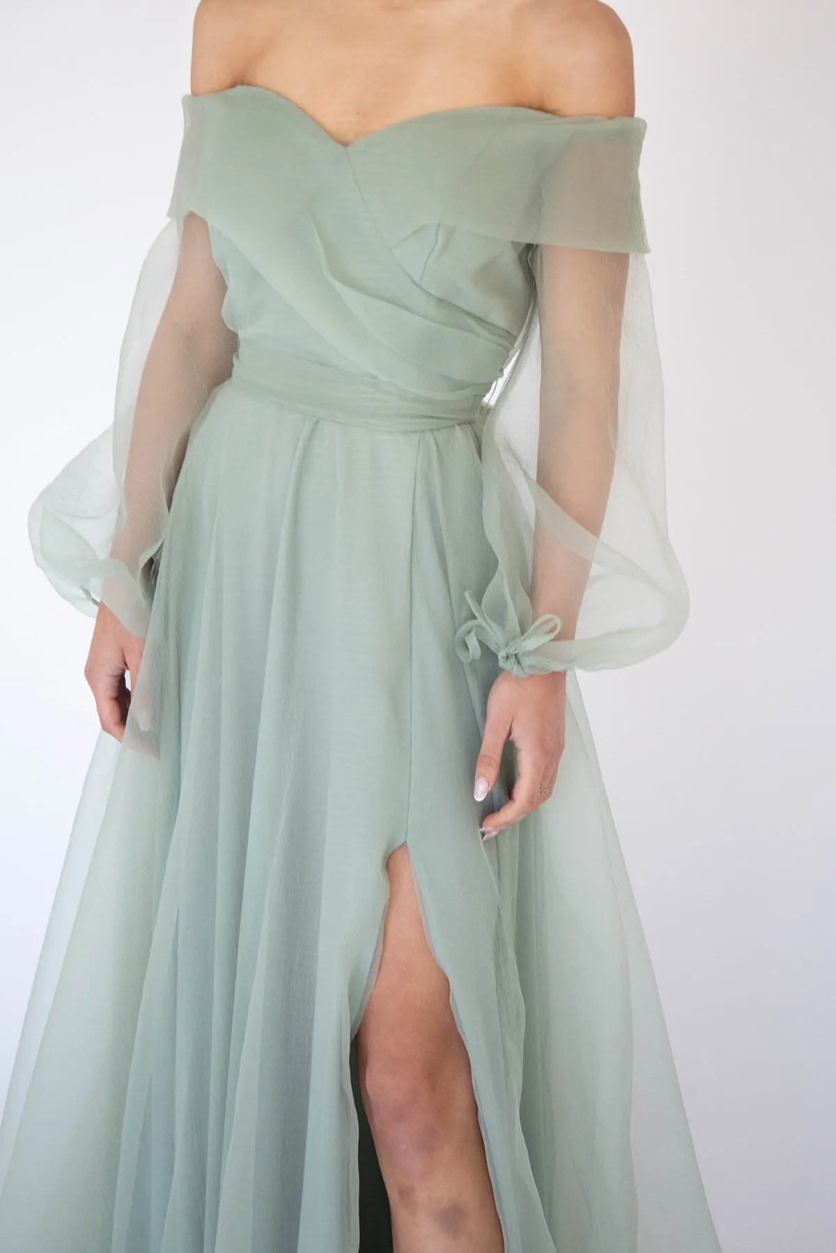FINAL SALE: Rana Gown In Sage by HSH