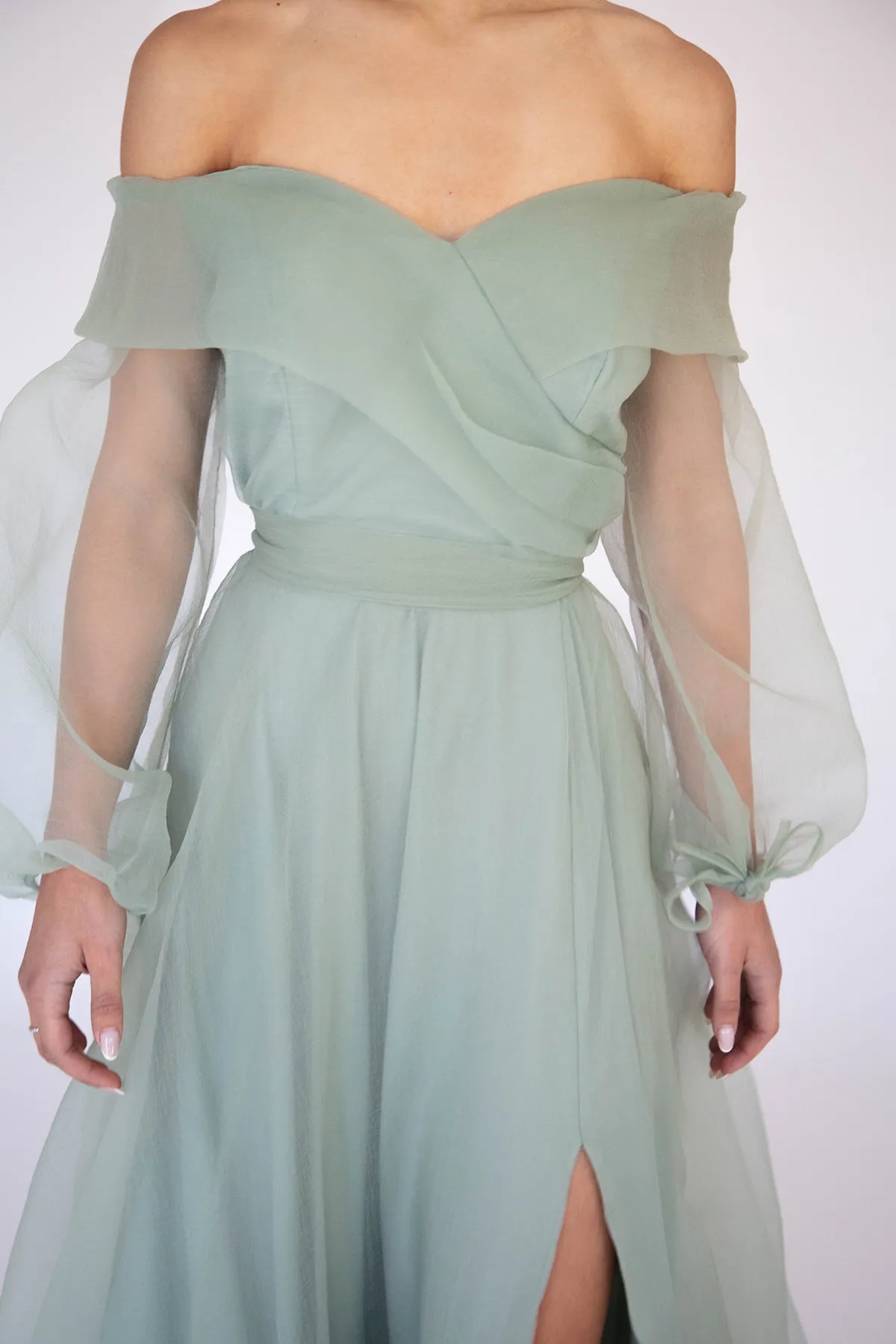 FINAL SALE: Rana Gown In Sage by HSH