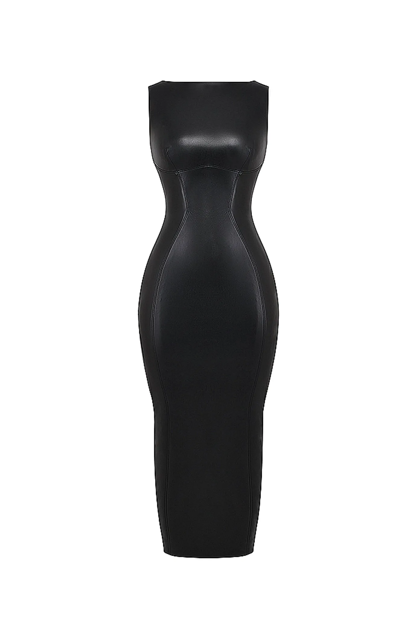 FINAL SALE: Sahara Black Vegan Leather Maxi Dress by House of CB
