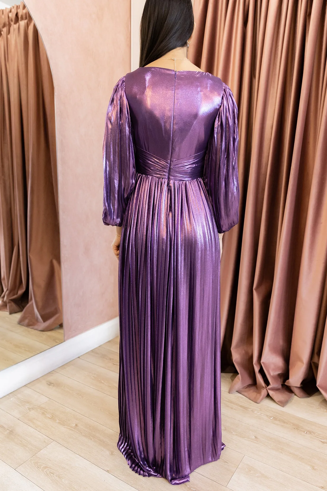 FINAL SALE: Sasha Metallic Purple Gown by HSH