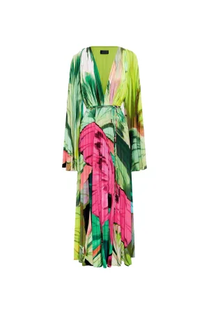 FINAL SALE: Tatiana Maxi Dress Papillon Print in Green by Leo Lin