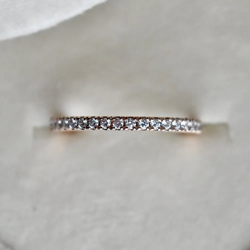 Fine 14k Rose Gold Partial Eternity Band
