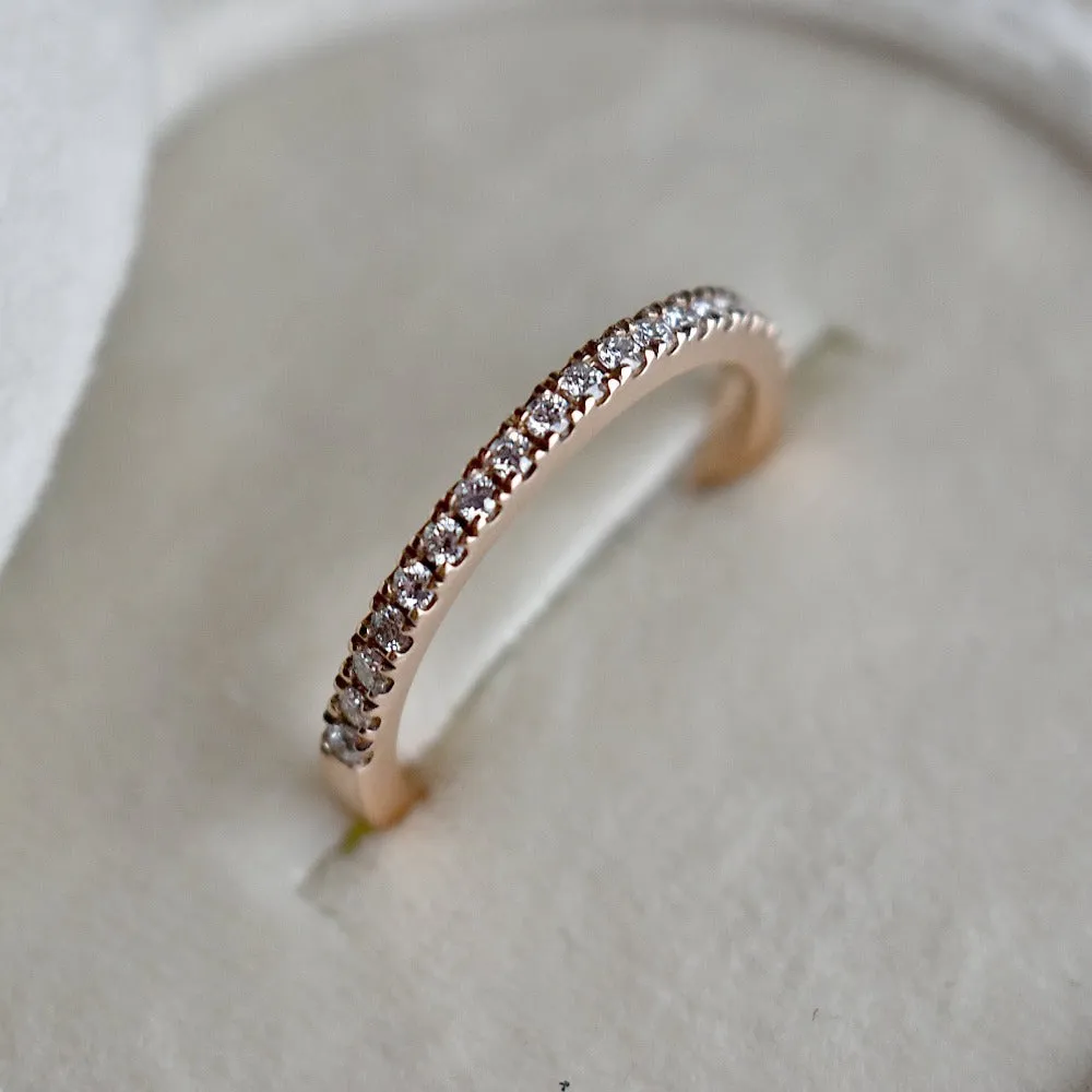 Fine 14k Rose Gold Partial Eternity Band