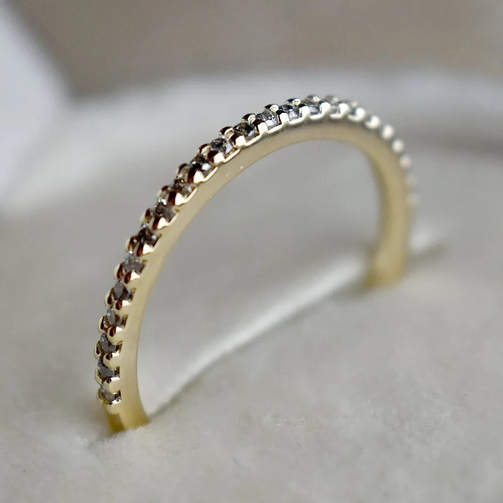 Fine 14k Yellow Gold Partial Eternity Band