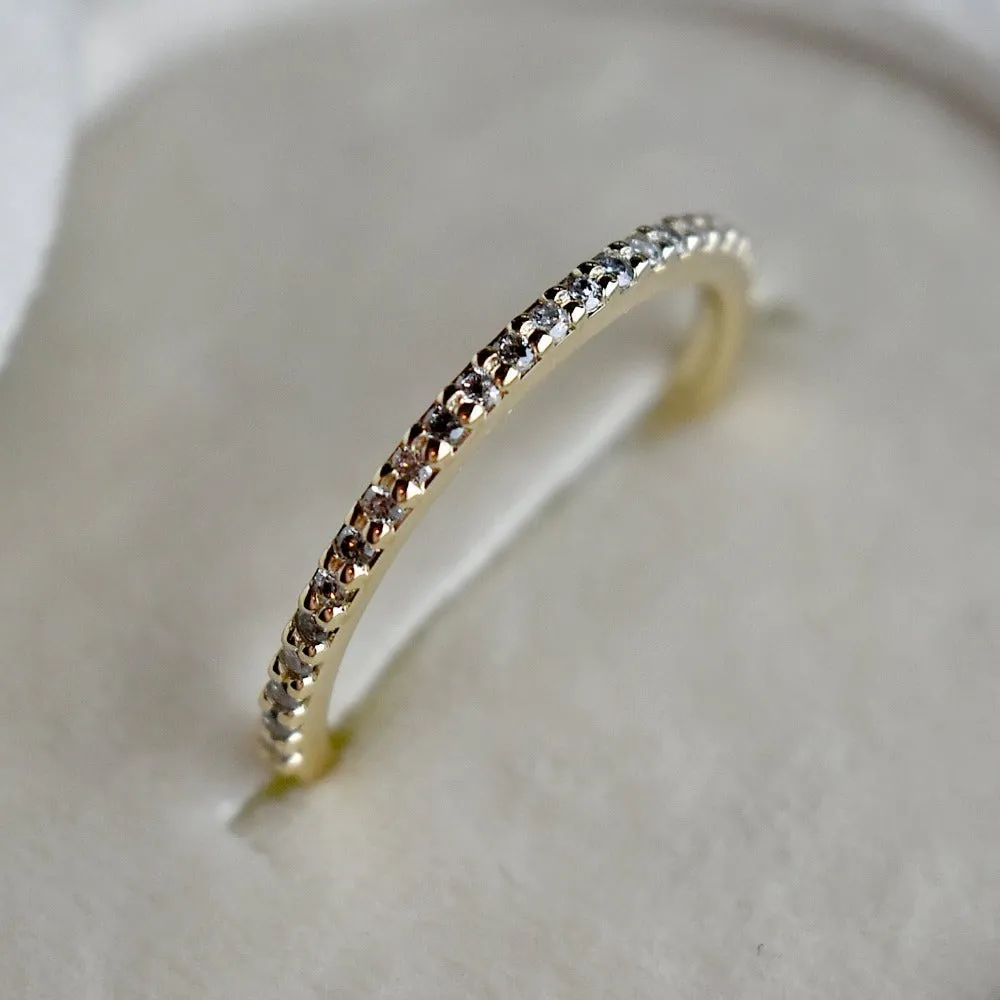 Fine 14k Yellow Gold Partial Eternity Band
